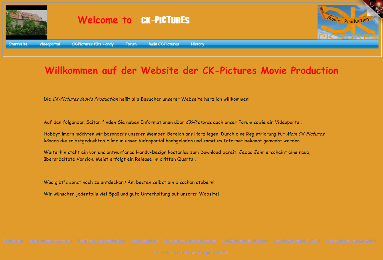 Screenshot of the Second Relaunch CK-Pictures Website